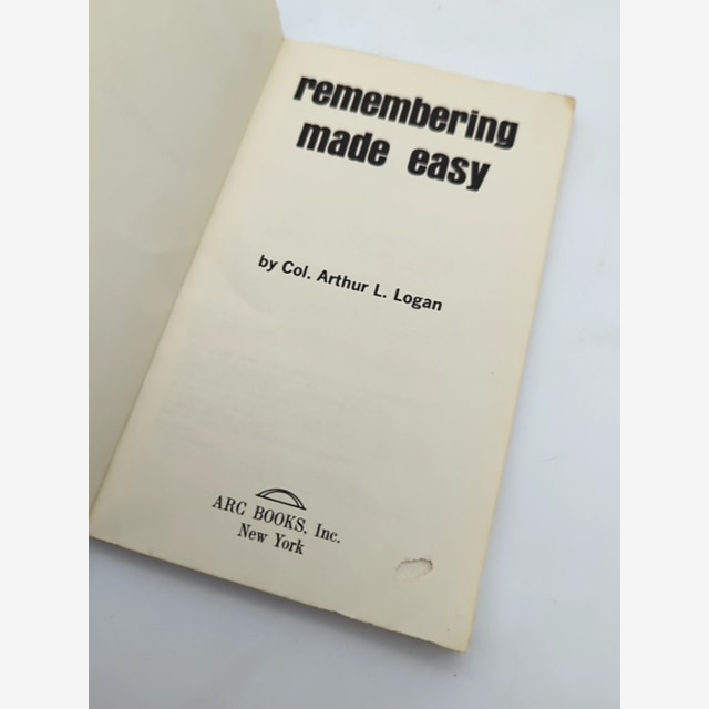 Remembering Made Easy by Arthur L Logan (Paperback, 1970) by Arthur L Logan — photo 2