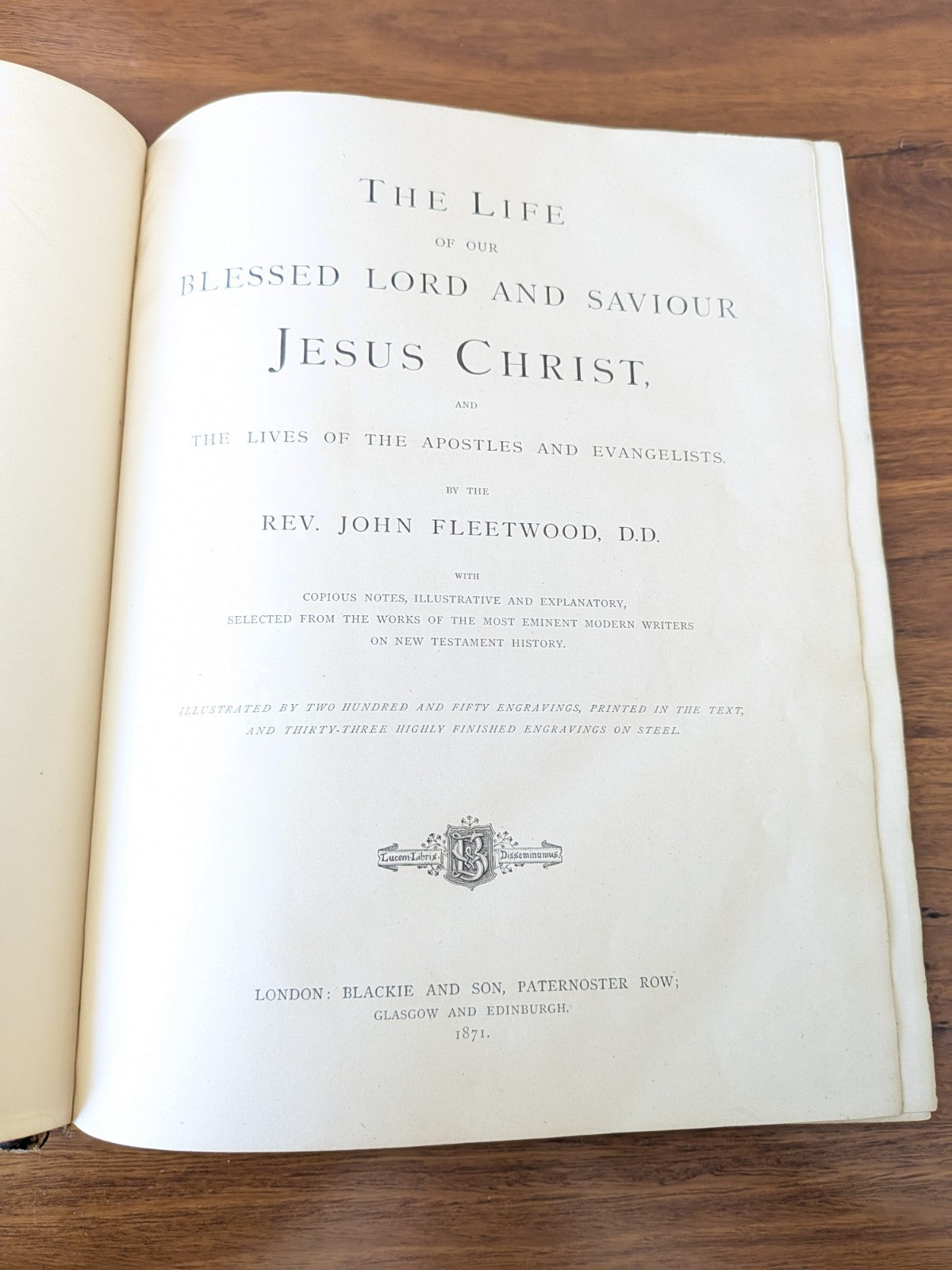 The Life of Jesus Christ, Leather Bound, Library Binding 1871, Rare Christianity by Rev. John Fleetwood
