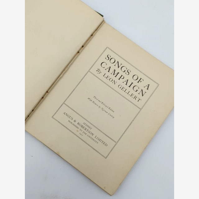 Songs Of Campaign by Leon Gellert (Cloth, 1917) Miltary & War by Leon Gellert — photo 4