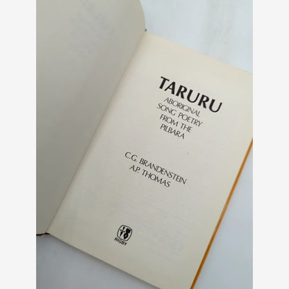 Taruru by Thomas & Brandenstein Hardcover 1974 Aboriginal Njangumarda Dreamtime by A P Thomas C G Brandenstein — photo 2