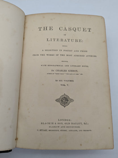 The Casquet of Literature Volume V-VI by Charles Gibbon (Hardcover) 1st Edition by Charles Gibbon — photo 2