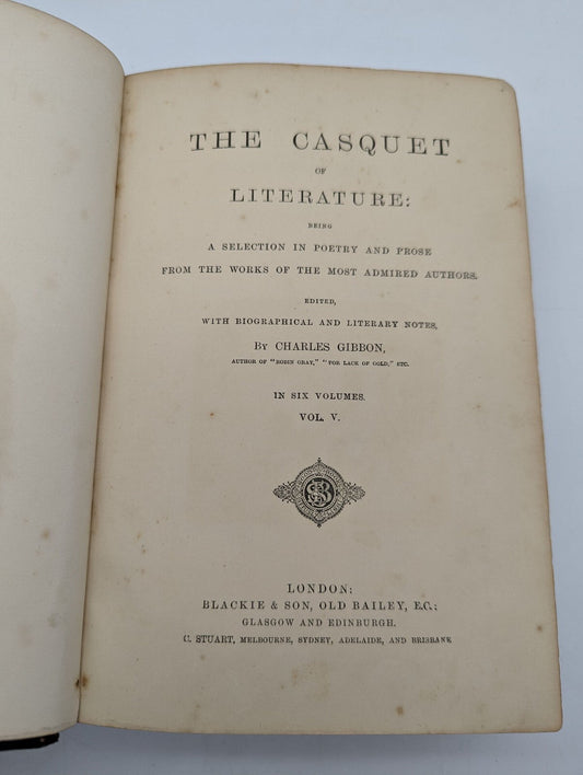 The Casquet of Literature Volume V-VI by Charles Gibbon (Hardcover) 1st Edition by Charles Gibbon — photo 2