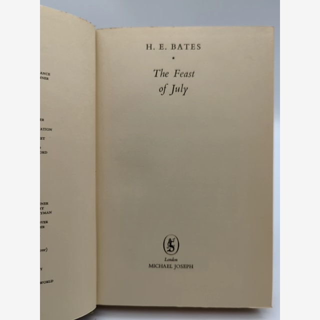 The Feast Of July by H E Bates (Hardcover, 1954) 1st Edition, Romance Novel by H E Bates — photo 3
