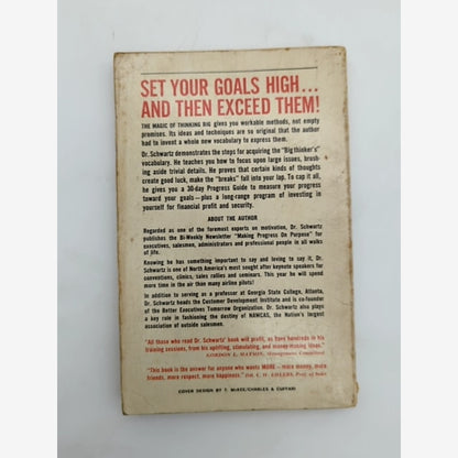 The Magic Of Thinking Big by David J Schwartz (Paperback, 1975) Self-Help by David J Schwartz — photo 6