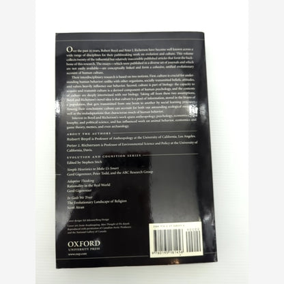 The Origin And Evolution Of Cultures by Peter J. Richerson Robert Boyd by Peter J. Richerson, Robert Boyd — photo 4