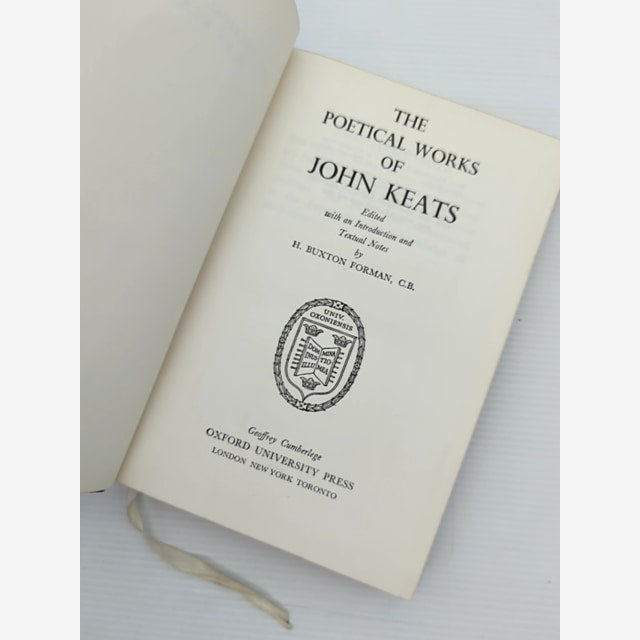 The Poetical Works Of John Keats by H Buxton Forman (Hardcover, 1953) by H Buxton Forman — photo 2