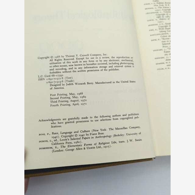The Rise Of Anthropological Theory by Marvin Harris (Hardcover, 1971) by Marvin Harris — photo 3