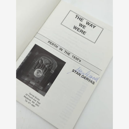 The Way We Were: Perth In The 1930's by Stan Gervas (Paperback 1995) Signed by Stan Gervas — photo 2