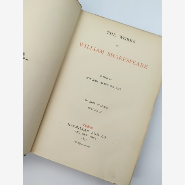 The Works Of William Shakespeare 1893 Complete 9 Vol Set Aldis Wright Macmillan by William Shakespeare — photo 4