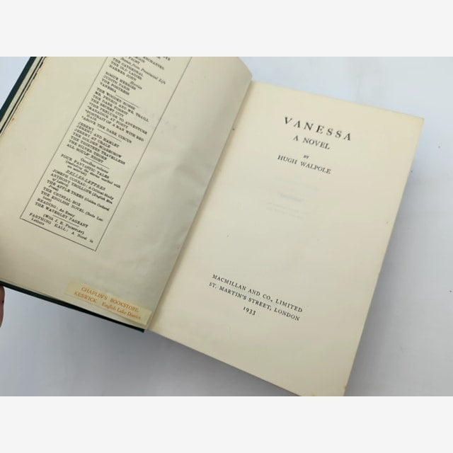 Vanessa by Hugh Walpole (Hardcover, 1933) Literature & Fiction by Hugh Walpole — photo 3