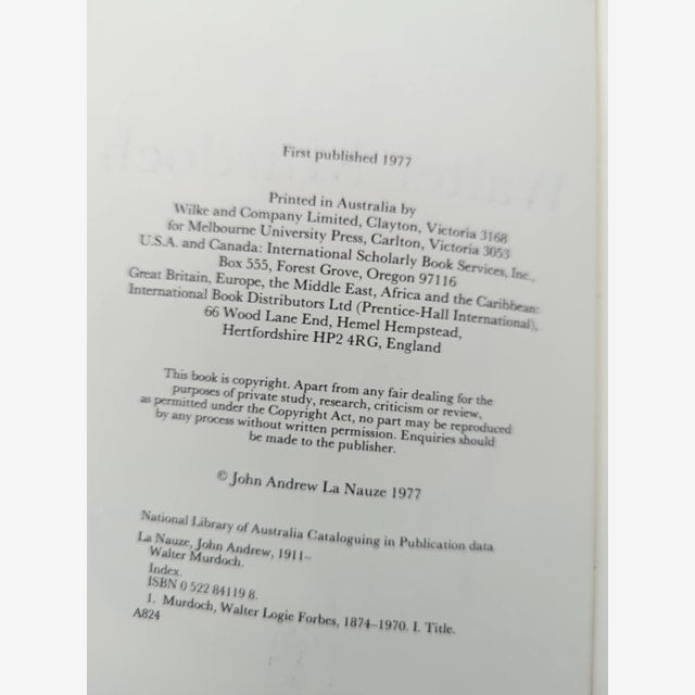 Walter Murdoch: Biographical Memoir by John La Nauze, Biography by John La Nauze — photo 3