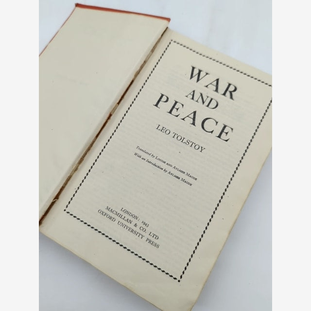 War And Peace by Leo Tolstoy (Hardcover, 1943) Vintage Classic Book by Leo Tolstoy book cover