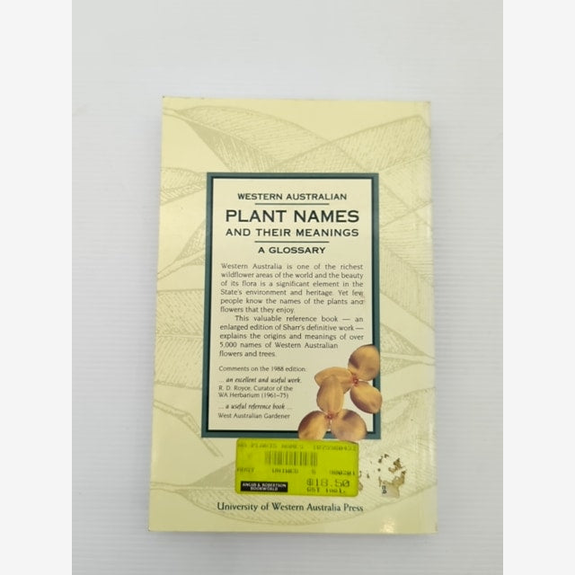 Western Australian Plant Names And Their Meanings Glossary, F. A. Sharr, Botany — photo 5